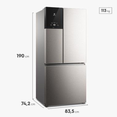 Heladera Electrolux F/S 538Lts Inverter Multidoor - Inox