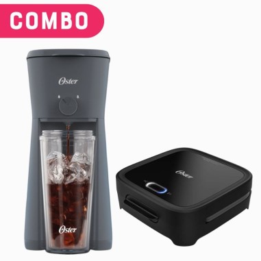 Combo Cafetera Oster Iced Coffee 2 En 1 De 600ml + Sandwichera Oster Plato Hondo