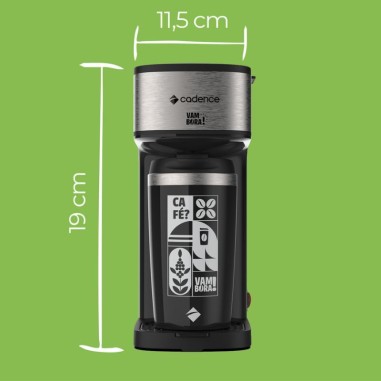 Combo Cafetera Cadence Vambora Con Vaso Térmico + Sandwichera Eléctrica Cadence Toast & Grill Prime Negro
