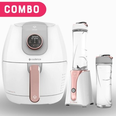 Combo Freidora Cadence Dream Rose Gold 3L + Licuadora Cadence Dream Rose Gold 500ml