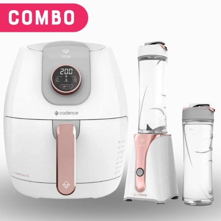 Combo Freidora Cadence Dream Rose Gold 3L + Licuadora Cadence Dream Rose Gold 500ml