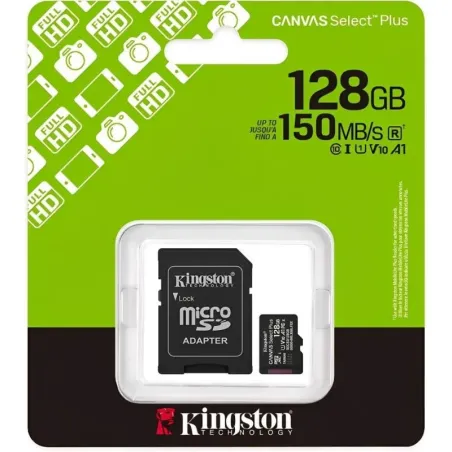 Memoria MicroSD Kingston Canva Select Plus 150MB/S C10 128 GB - Negro