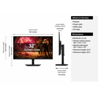 Monitor Gamer Samsung Odyssey G5 32" QHD, 180Hz, Plano, VA, AMD FreeSync