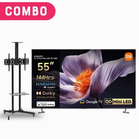 Combo Tv Xiaomi S Pro QD-Mini Led 55´´ 2026/144HZ/4K/GoogleTv + Soporte TV De Pie Kolke 30´ - 70´ 40Kg