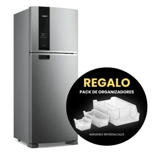 Heladera Whirlpool WRM56CK 493/461L Evox Inverter Frío Seco Panel Touch
