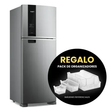 Heladera Whirlpool WRM56CK 493/461L Evox Inverter Frío Seco Panel Touch
