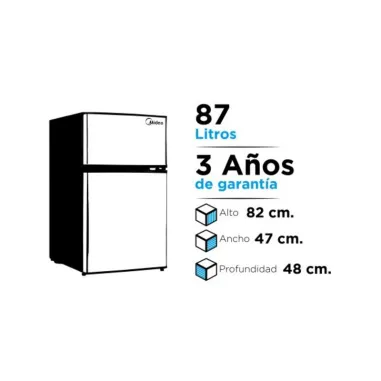 Frigobar Midea 110L Frío Húmedo 2 Puertas - Blanco