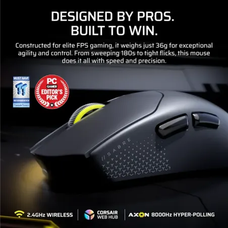 Mouse Gamer Corsair Sabre V2 Pro Ultralight - Blanco