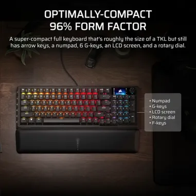 Teclado Gamer Corsair Vanguard 96 – Switches MLX, diseño compacto