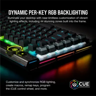 Teclado Gamer Corsair K100 RGB – Mecánico, switches Cherry MX, RGB