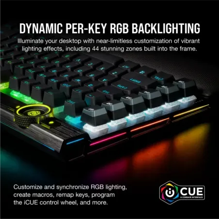 Teclado Gamer Corsair K100 RGB – Mecánico, switches Cherry MX, RGB