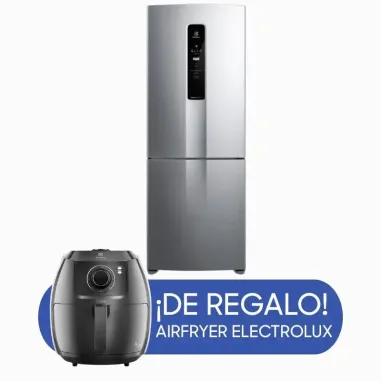 Heladera Electrolux F/S 488Lts Inverter Freezer Abajo  - Inox