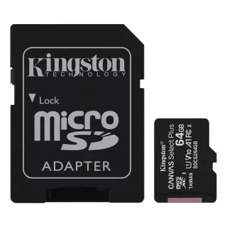 Memoria MicroSD Kingston Canvas 64GB – Velocidad de hasta 100MB/s