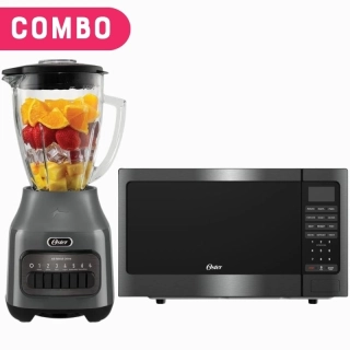 Combo Licuadora Oster® Con Vaso De Vidrio 1.5L 6 Velocidades  + Microondas Oster 20 Litros