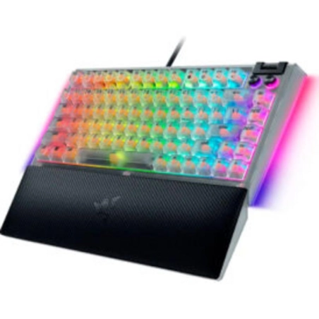 Teclado Gamer Razer BlackWidow V4 75% Phantom White Edition – Mecánico, RGB, Diseño Translúcido
