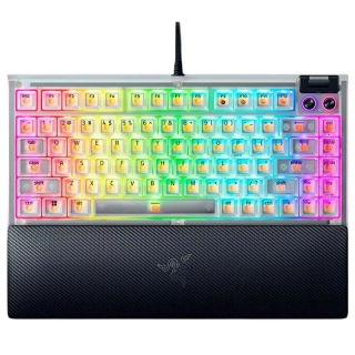 Teclado Gamer Razer BlackWidow V4 75% Phantom White Edition – Mecánico, RGB, Diseño Translúcido