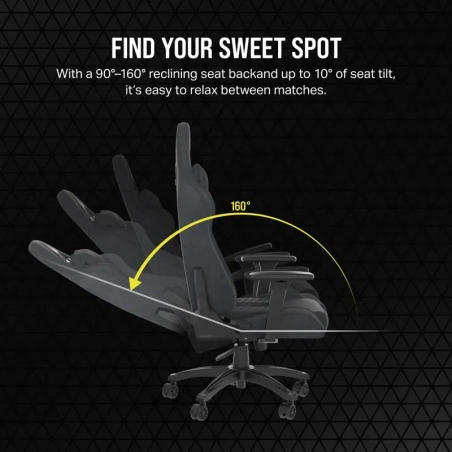 Silla Gamer Corsair TC100 Relaxed - Negro/Gris