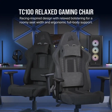Silla Gamer Corsair TC100 Relaxed - Negro/Gris