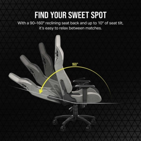 Silla Gamer Corsair T3 Rush - Gris/Blanca