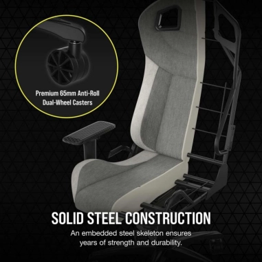 Silla Gamer Corsair T3 Rush - Gris/Blanca