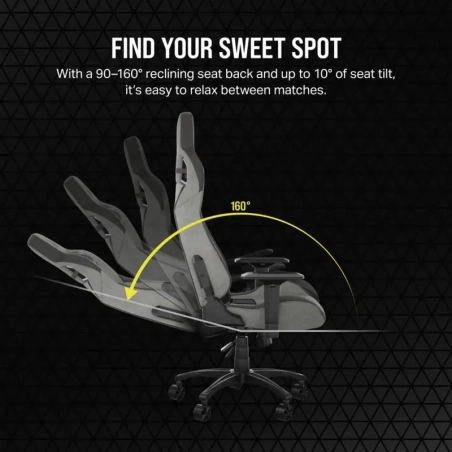 Silla Gamer Corsair T3 Rush - Gris/Carbón