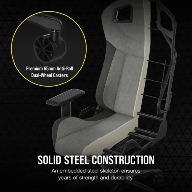 Silla Gamer Corsair T3 Rush - Gris/Carbón