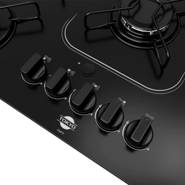 Anafe A Gas Tokyo Chef 5 5 Hornallas Vidrio Templado