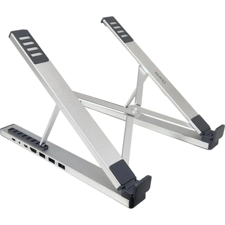 Soporte Quanta QTSNT17 7 en 1 para Notebook/Tablet - Ajustable, Base Ventilada con HUB