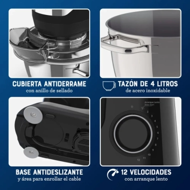 Batidora Planetaria Oster 4L 12Vel. Acero Inoxidable