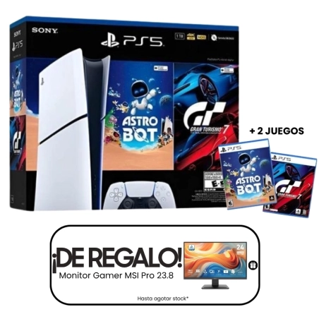 Consola Sony PlayStation 5 Slim 825GB Digital – Bundle Astro Bot + Gran Turismo 7