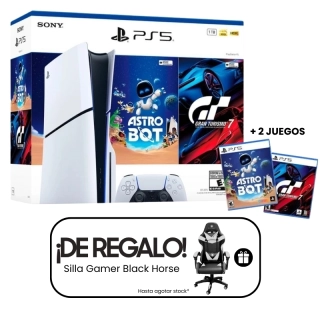 Consola Sony PlayStation 5 Slim 1TB con Lector de Disco – Bundle Astro Bot + Gran Turismo 7