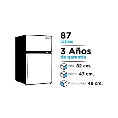 Frigobar Midea 110L Frío Húmedo 2 Puertas - Inox