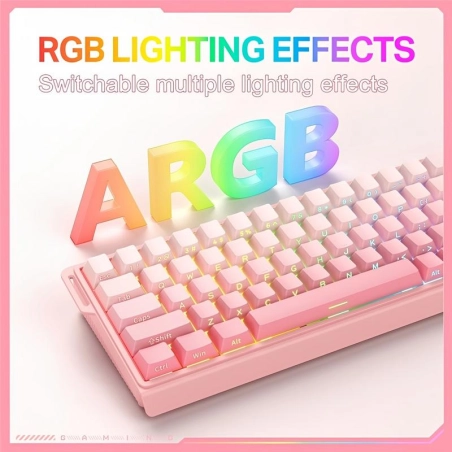 Teclado Gamer Onikuma G69 - Pink (Inglés)