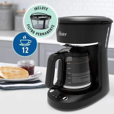 COMBO Oster Cafetera 12 tazas programable + Sandwichera Plato Hondo