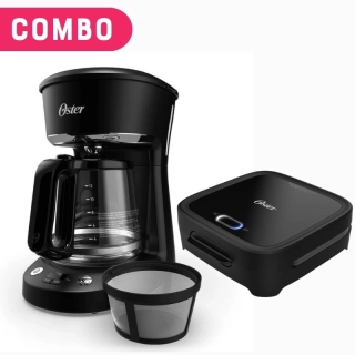 COMBO Oster Cafetera 12 tazas programable + Sandwichera Plato Hondo