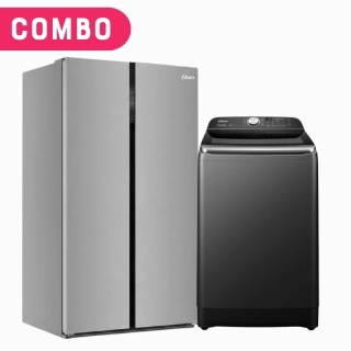 Combo Oster Heladera Side By Side 623L F/S Inverter + Lavarropas Carga Superior 16Kg Inverter