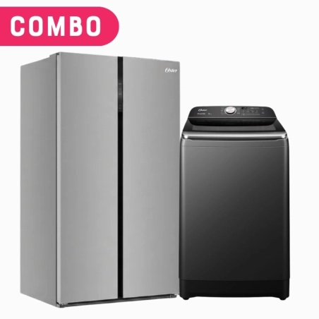 Combo Oster Heladera Side By Side 623L F/S Inverter + Lavarropas Carga Superior 16Kg Inverter