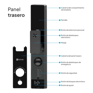 Cerradura Inteligente EZVIZ DL50FVS – Reconocimiento Facial 3D, Huella, WiFi, Bluetooth y Cámara