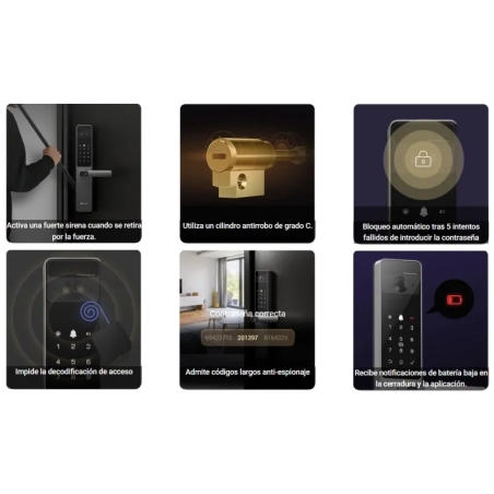 Cerradura Inteligente EZVIZ DL20FVS – Huella Digital, Reconocimiento Facial, WiFi y Bluetooth