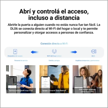 Cerradura Inteligente EZVIZ DL06 – Huella Digital, Contraseña, Tarjeta, WiFi y Bluetooth
