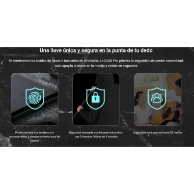 Cerradura Inteligente EZVIZ DL06 – Huella Digital, Contraseña, Tarjeta, WiFi y Bluetooth