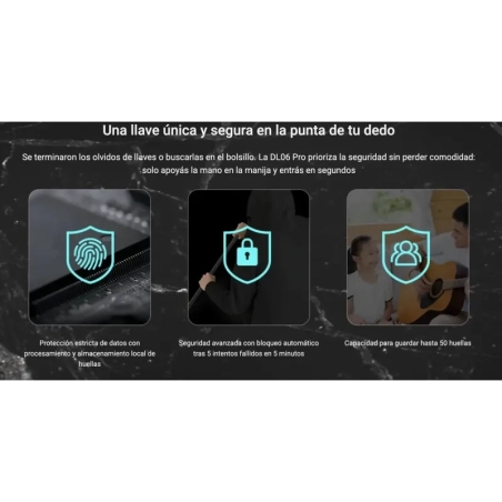 Cerradura Inteligente EZVIZ DL06 – Huella Digital, Contraseña, Tarjeta, WiFi y Bluetooth