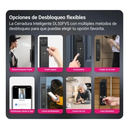 Cerradura Inteligente EZVIZ DL50FVS – Reconocimiento Facial 3D, Huella, WiFi, Bluetooth y Cámara