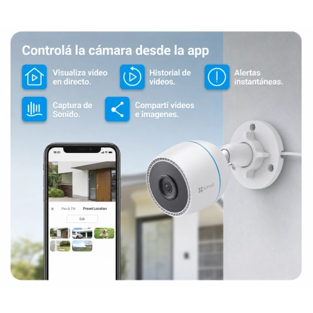 Cámara EZVIZ H3C – Full HD, Exterior, Visión Nocturna y Detección Inteligente de Personas