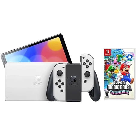 Consola Nintendo Switch OLED 64GB - Blanco + Juego Mario Wonder