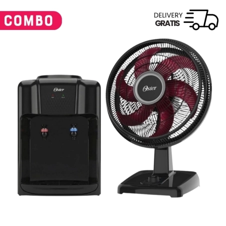 Combo Oster Bebedero de mesa Frío/Caliente + Ventilador 2 en 1 Power Fresh