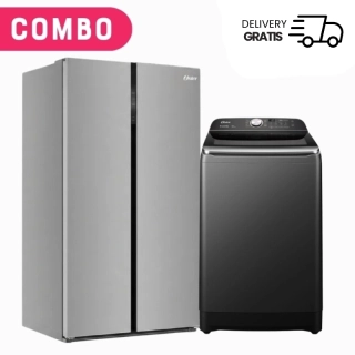 Combo Oster Heladera Side By Side 623L F/S Inverter + Lavarropas Carga Superior 16Kg Inverter
