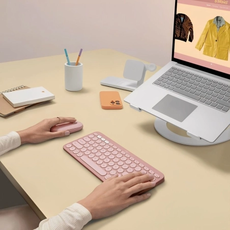 Teclado Logitech K380S Bluetooth - Rosa