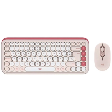 Teclado + Mouse Logitech Pop Icon Wireless - Rosa