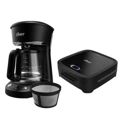 COMBO Oster Cafetera 12 tazas programable + Sandwichera Plato Hondo